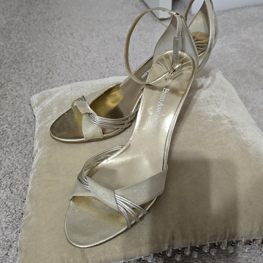 Gold heeled sandals by Enzo Angiolini size 8